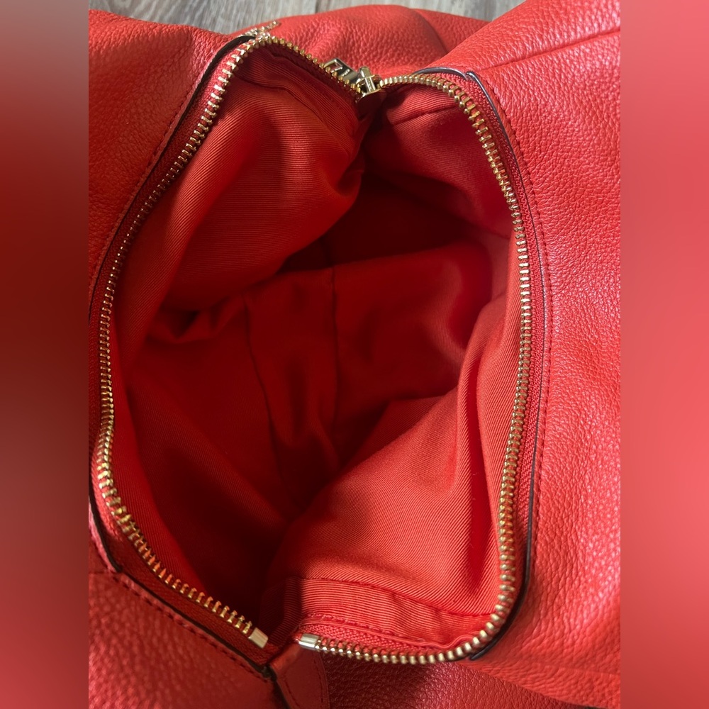 COACH Madison Phoebe Tumbled Cardinal Red Leather 3 Section Shoulder Bag - Picture 11 of 16